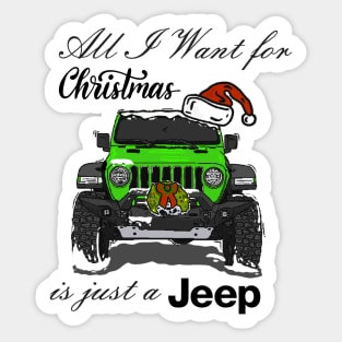 Christmas Jeep Green Sticker